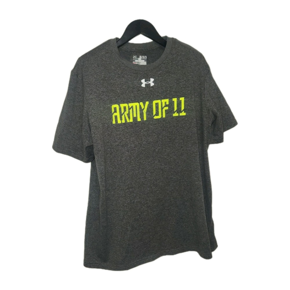 UNDER ARMOUR ARMY OF 11 Football T-Shirt Men's Large Green Performance Athletic